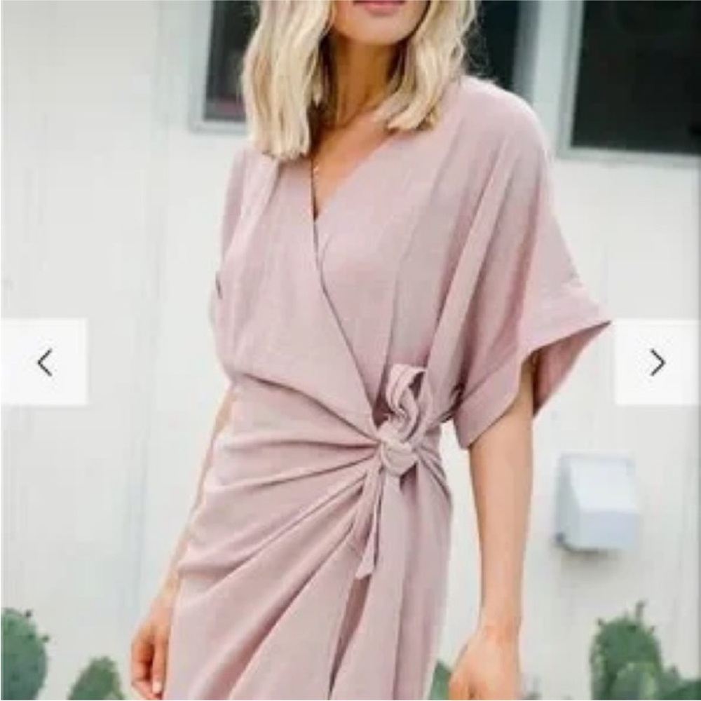 Able Cady Wrap Dress in Soft Rose Pink Size 1X - Picture 2 of 8